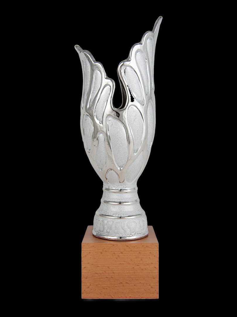 Jarrón Cerámica Flor Plata