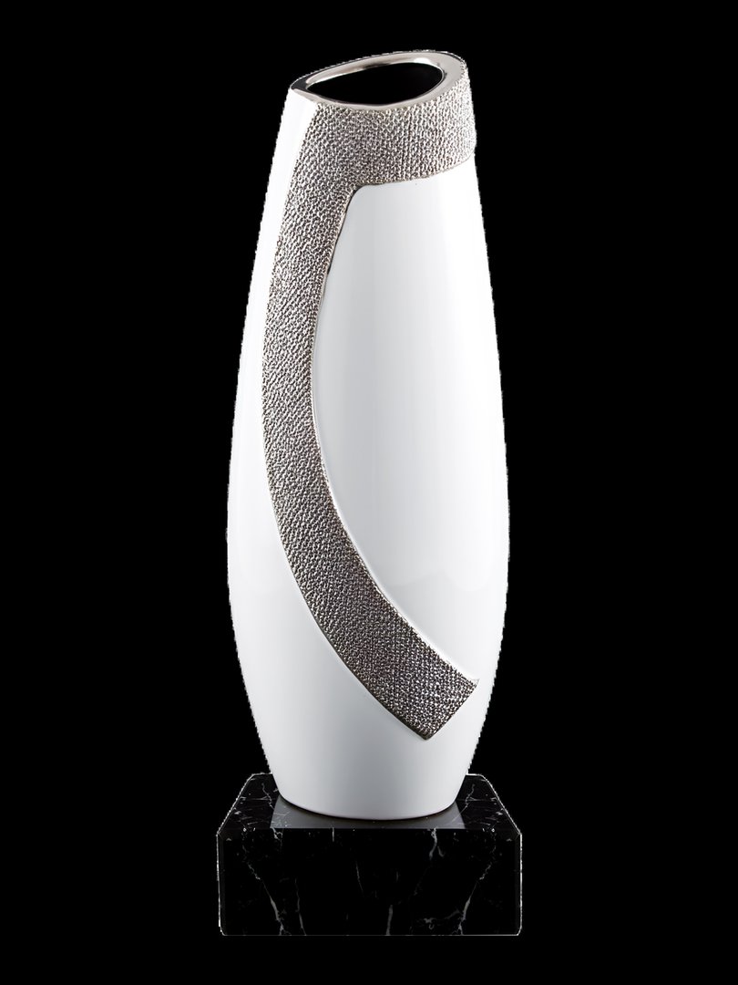 Jarrón Cerámica Blanco Collar