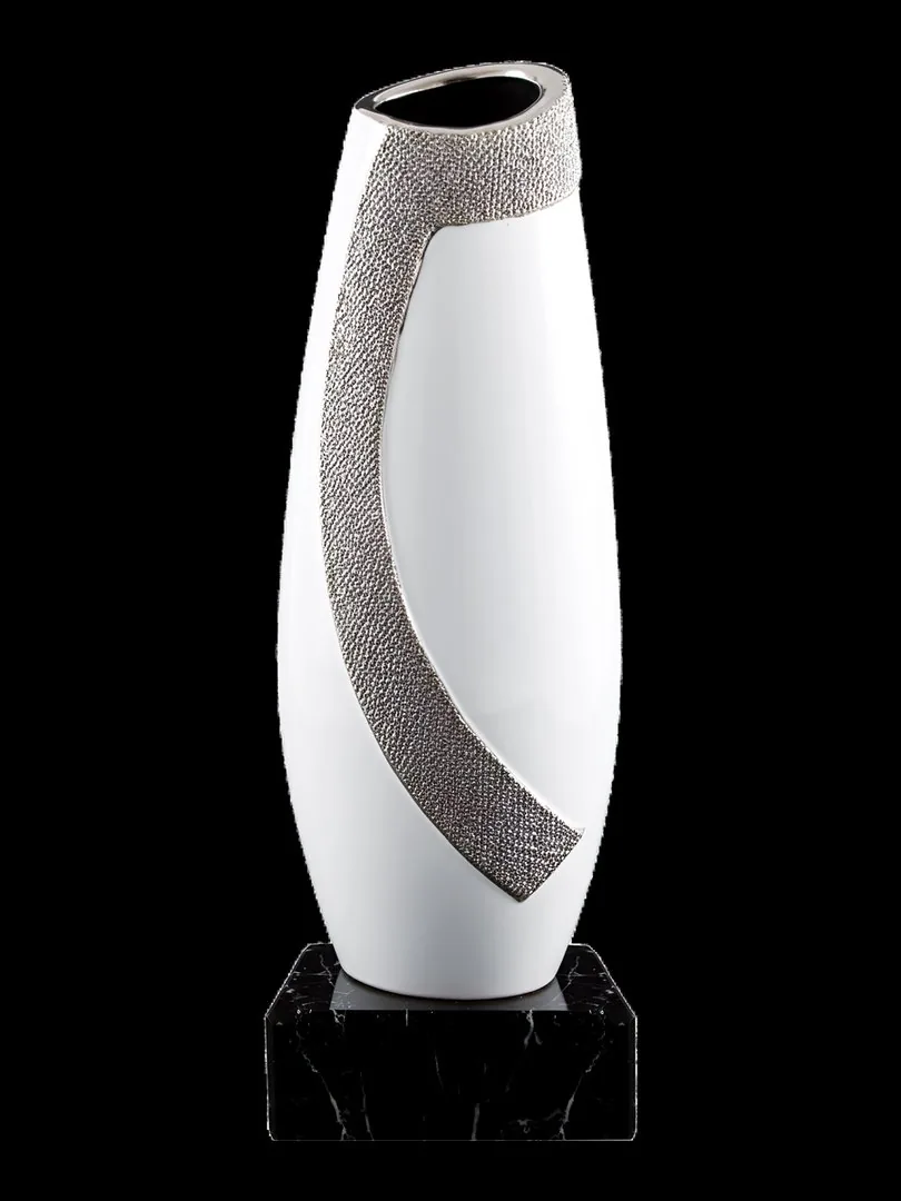 Jarrón Cerámica Blanco Collar