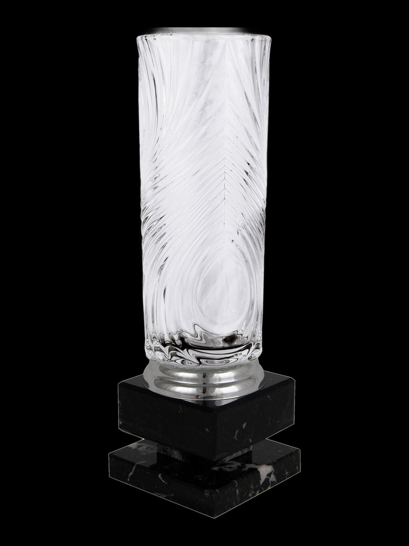 Jarrón Cristal Cilindro Ondas Grande
