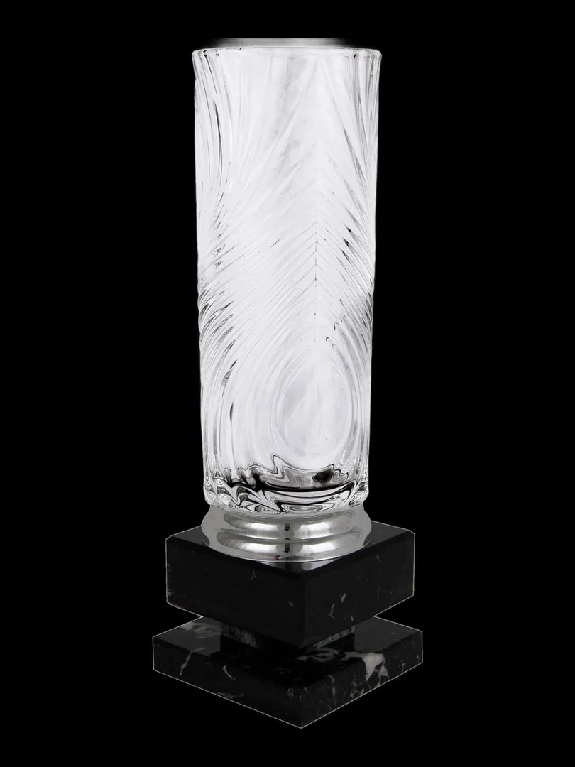 Jarrón Cristal Cilindro Ondas Grande