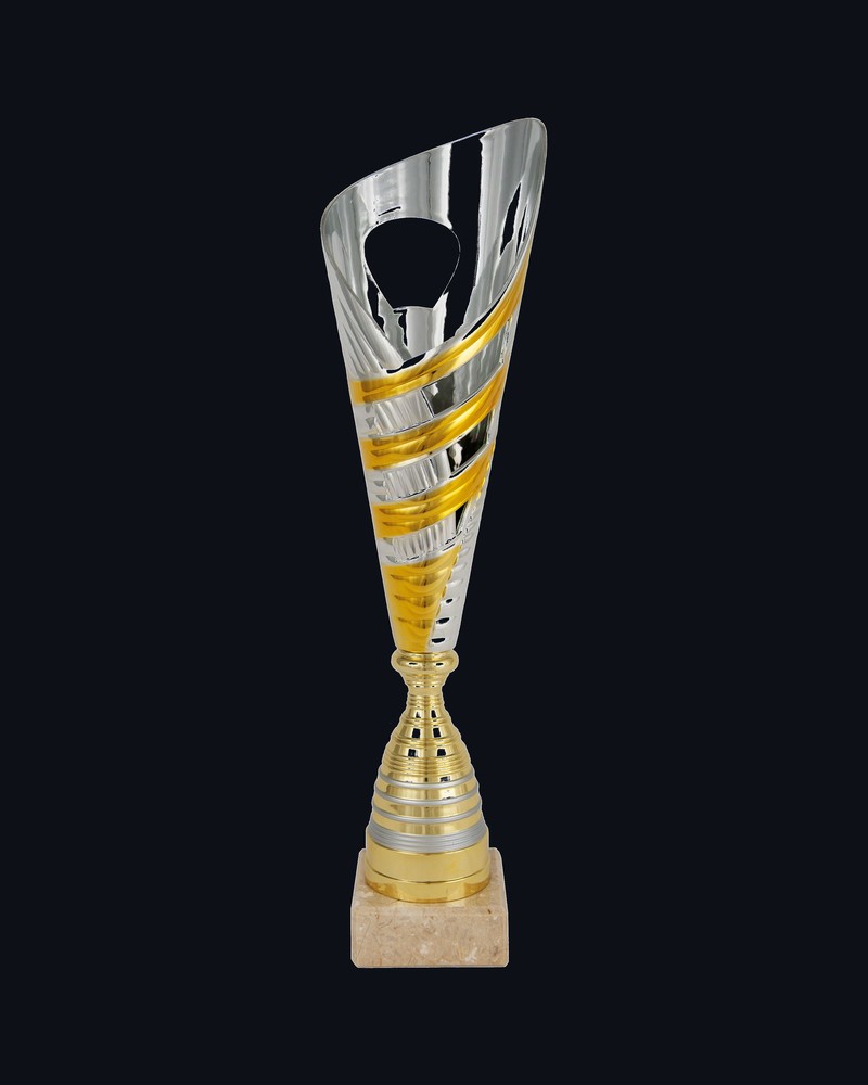 Copa Cono Cintas Doradas Láser