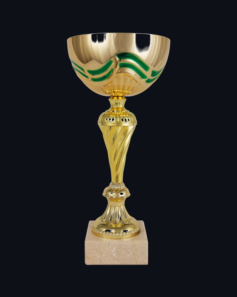 Copa Dorada con Cintas Verdes