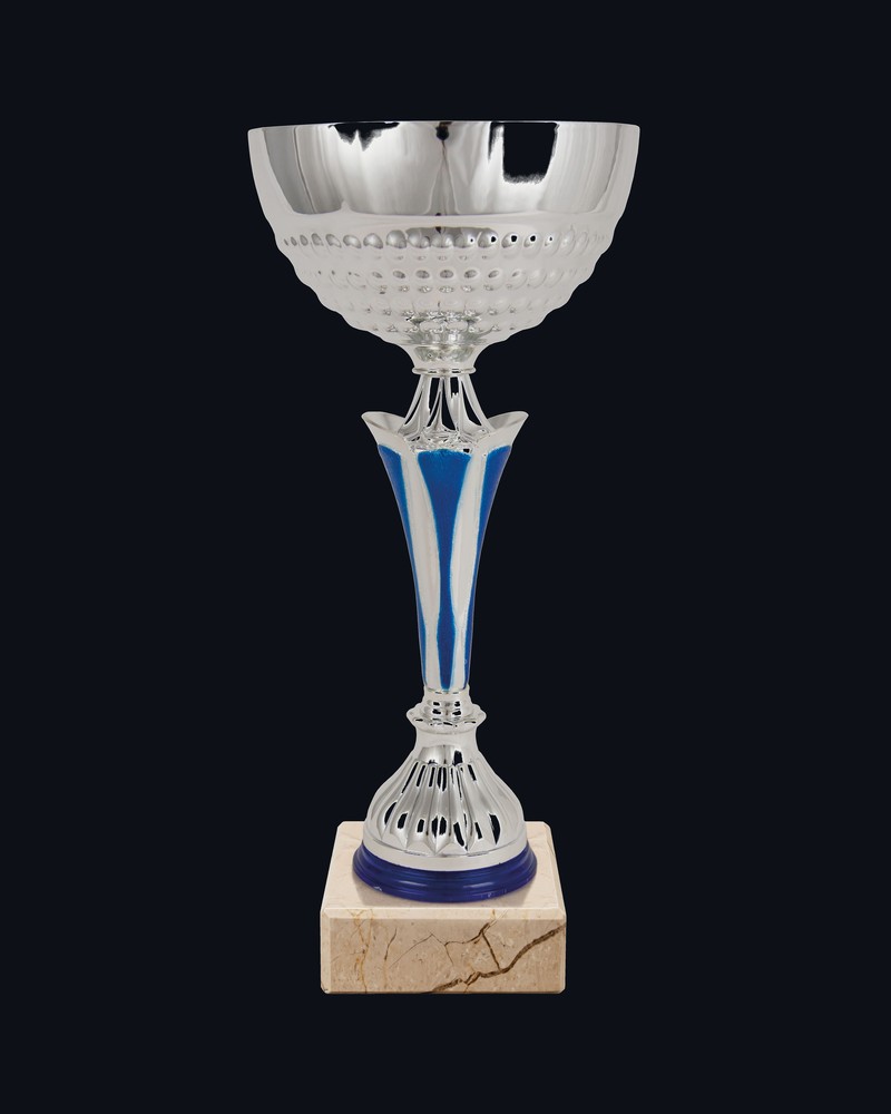 Copa Columna Flor Plata y Azul