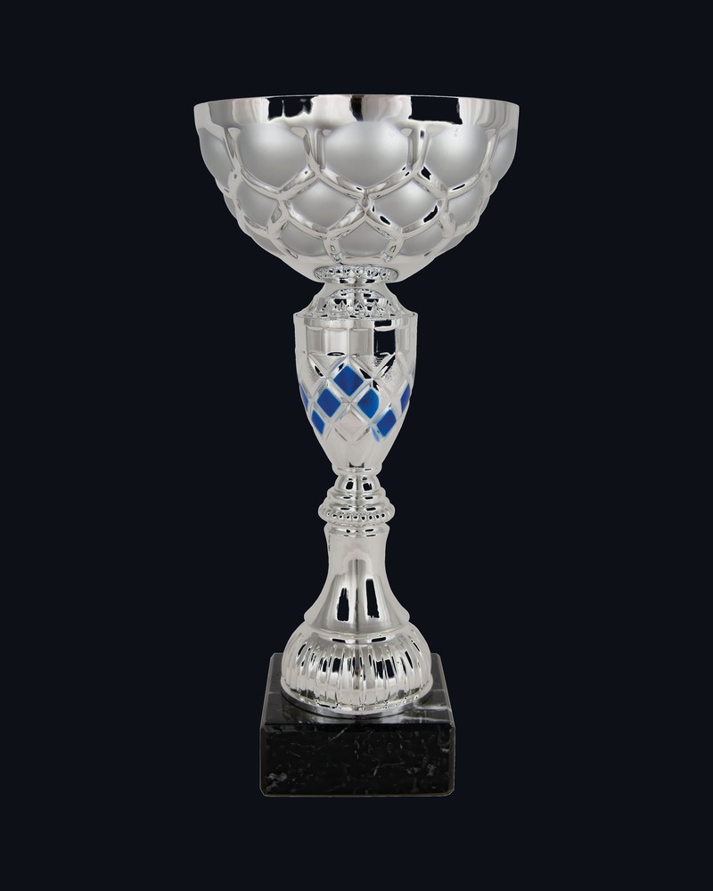 Copa Nudo Central Damero Plata Azul