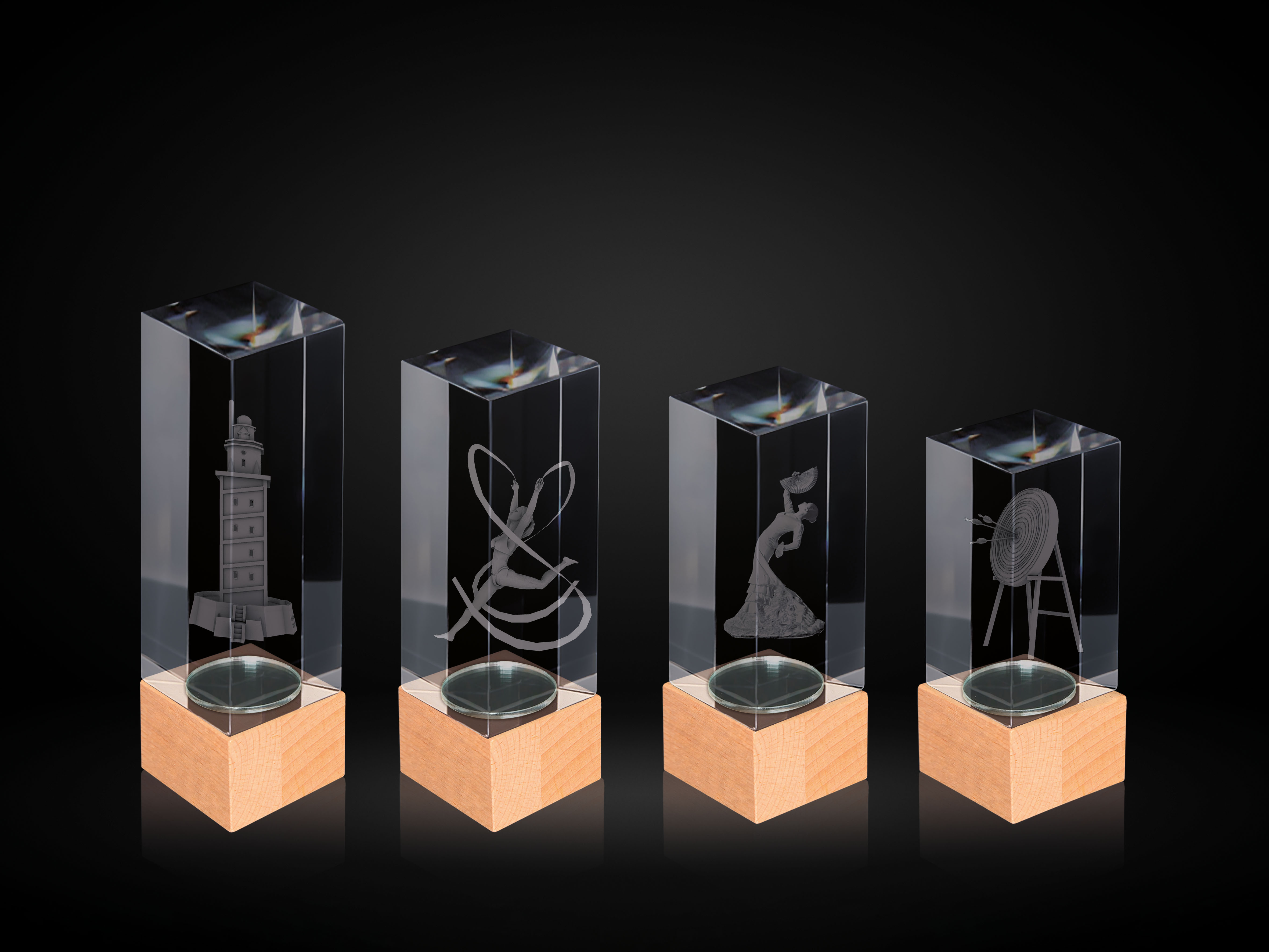 Bloque Cristal 3D - Vista grabado 3D