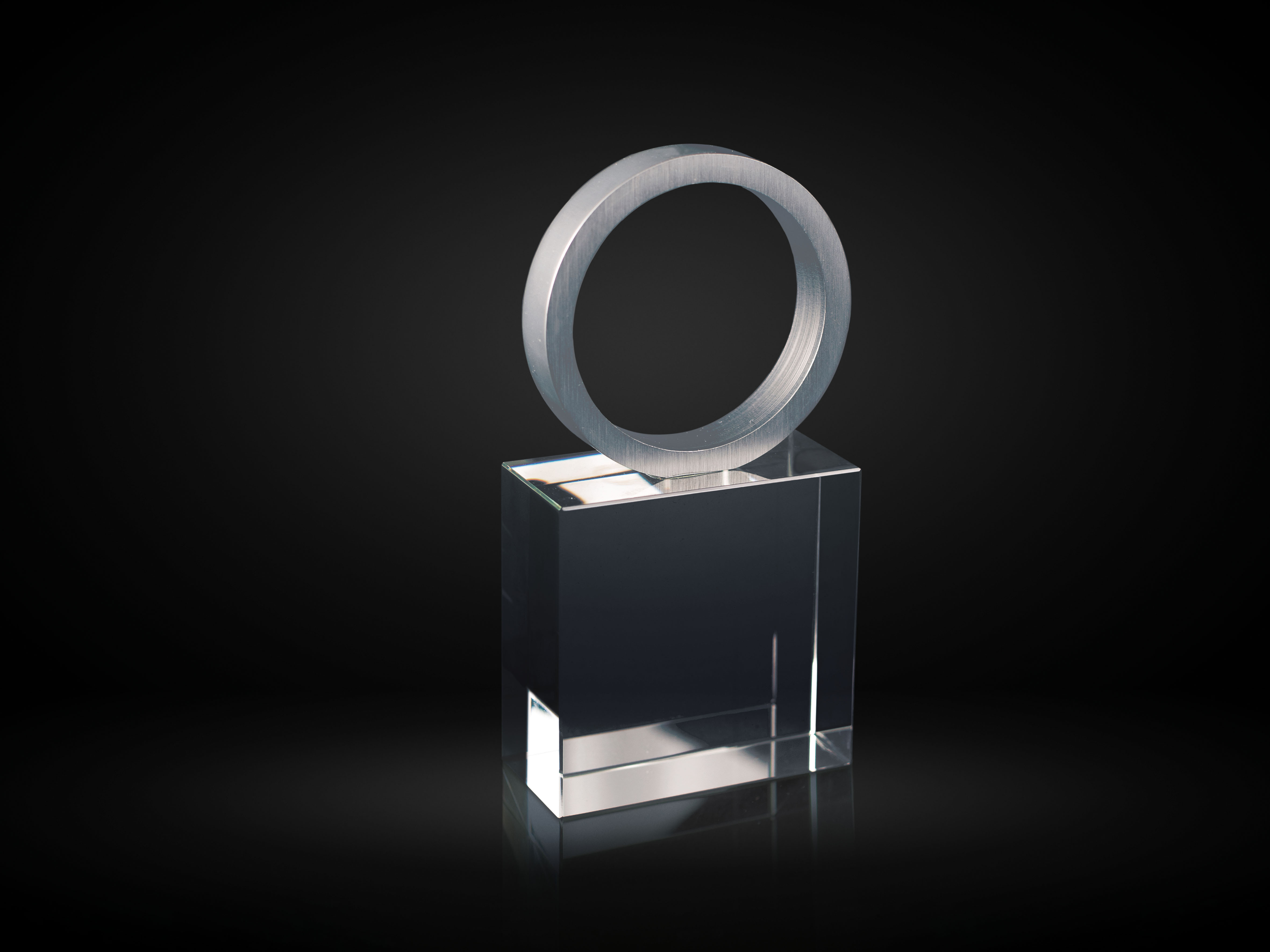 Trofeo Cristal Rectangular con Base