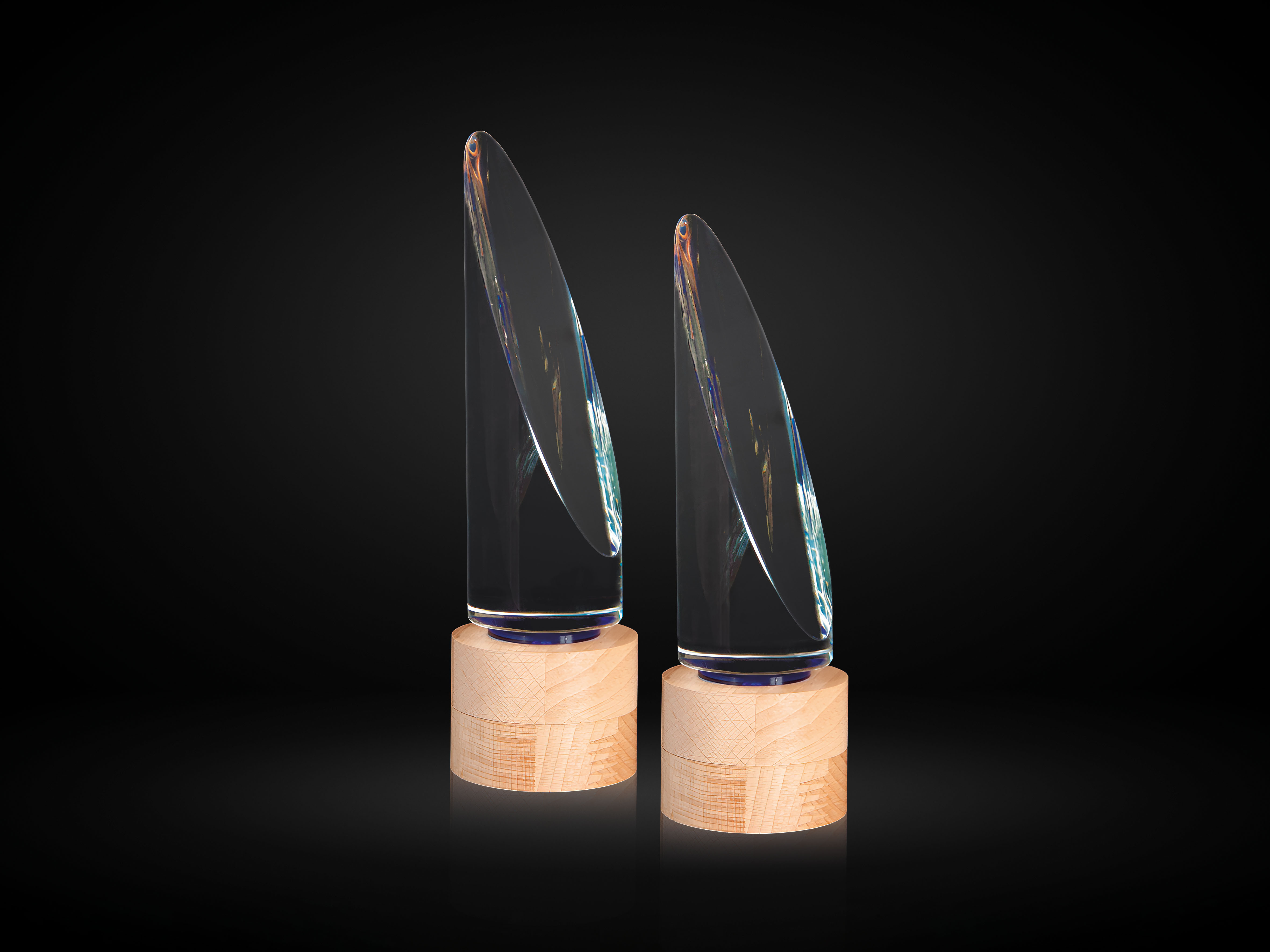 Cristal con Base Madera Haya