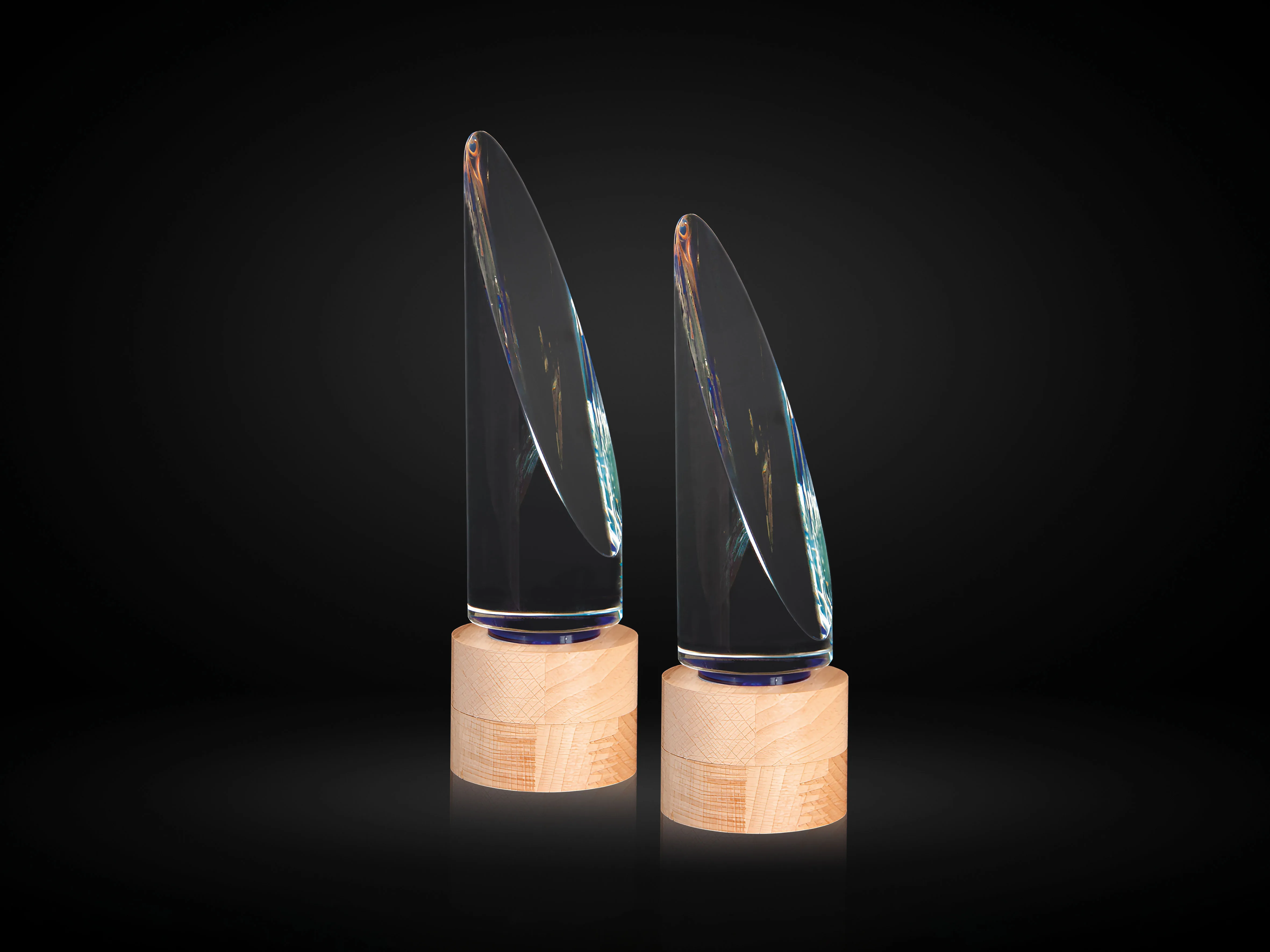 Cristal con Base Madera Haya