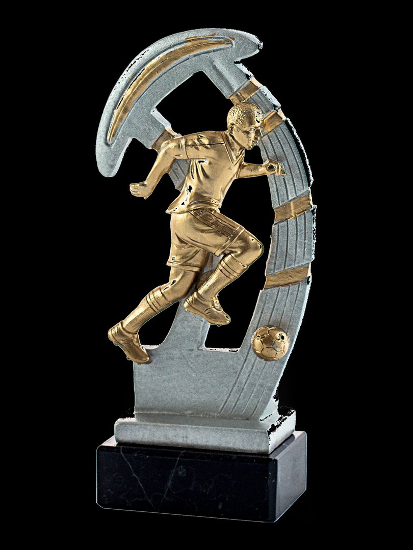 Trofeo de fútbol dorado y plateado - Ref 6499
