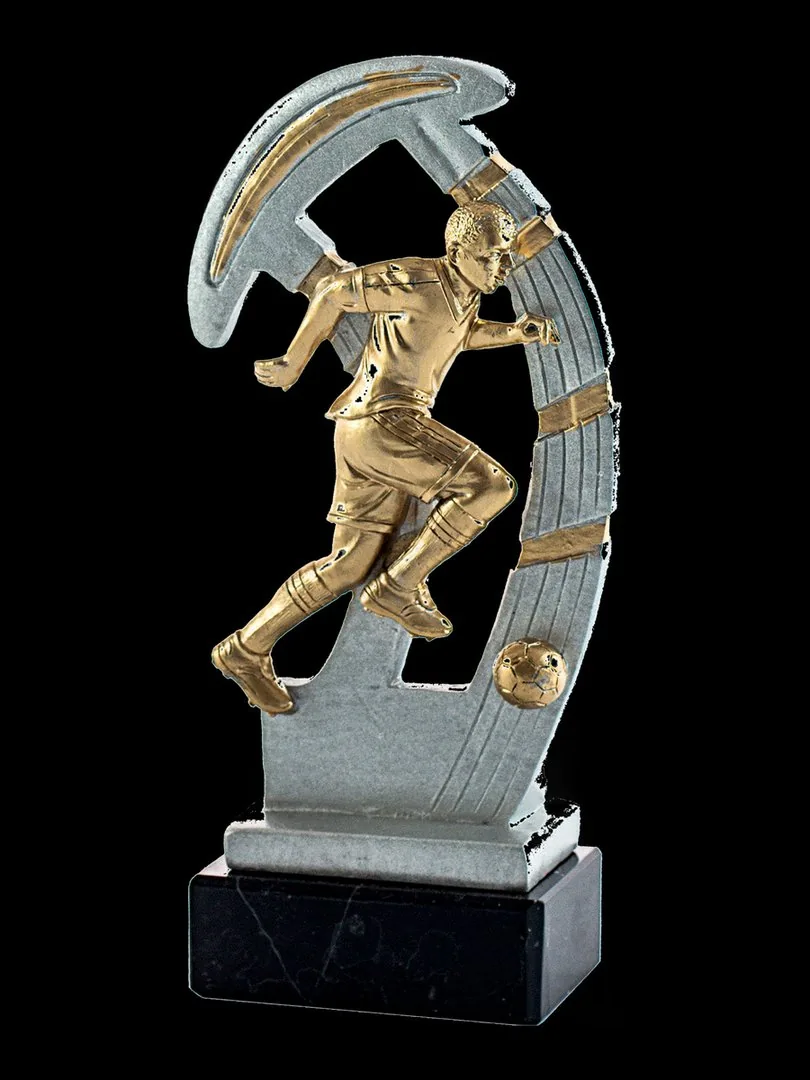 Trofeo de fútbol dorado y plateado - Ref 6499