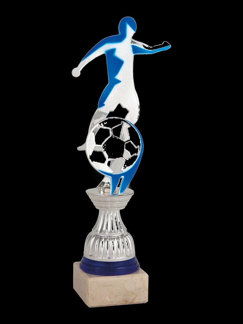 Jugador de fútbol plateado y azul - Ref 6502