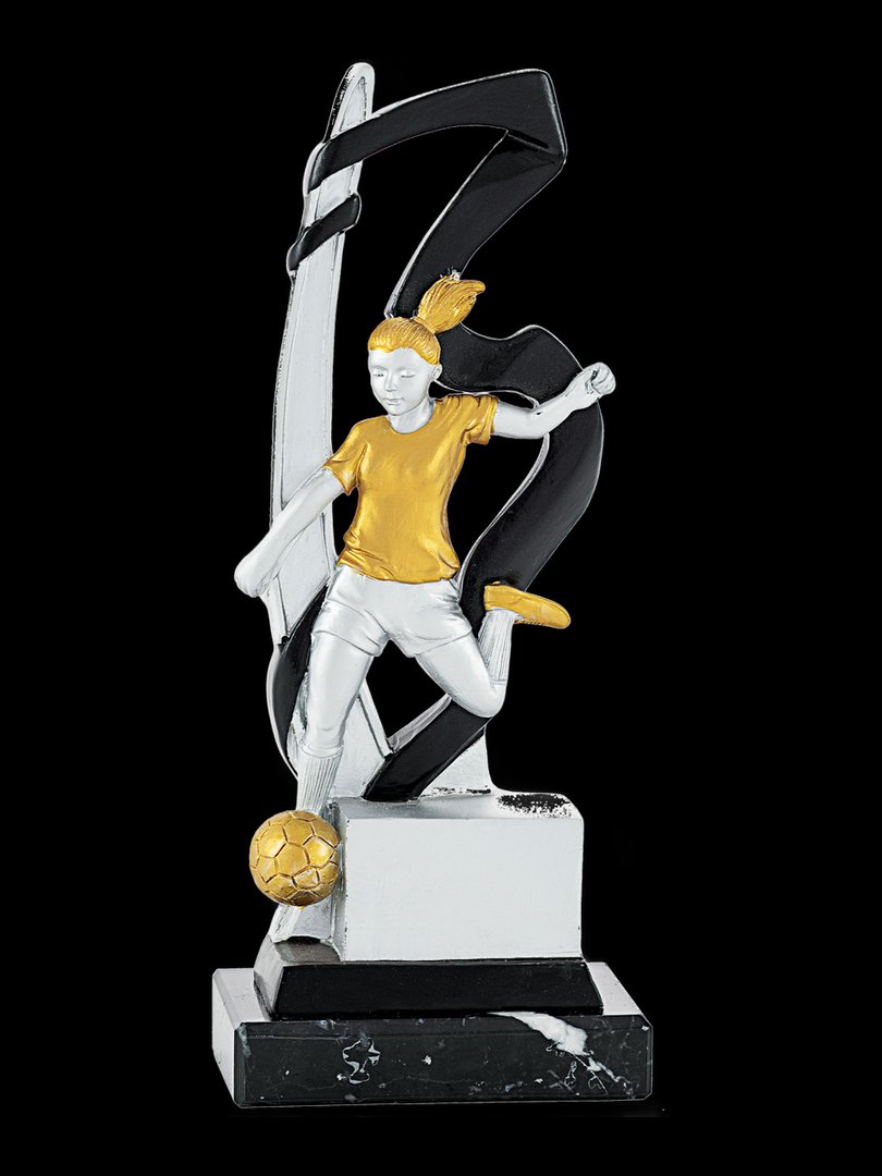 Trofeo de fútbol negro y oro - Ref 6505