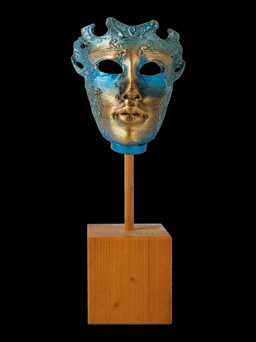 Máscara azul y oro - Vista principal