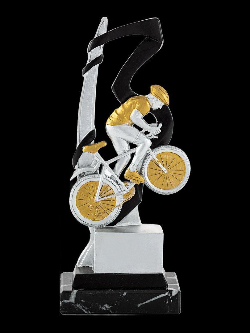 Trofeo de ciclismo negro y oro - Ref 6606