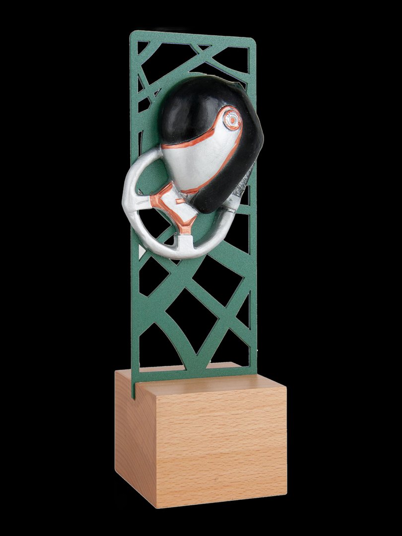 Trofeo de motor en metal verde - Ref 6656