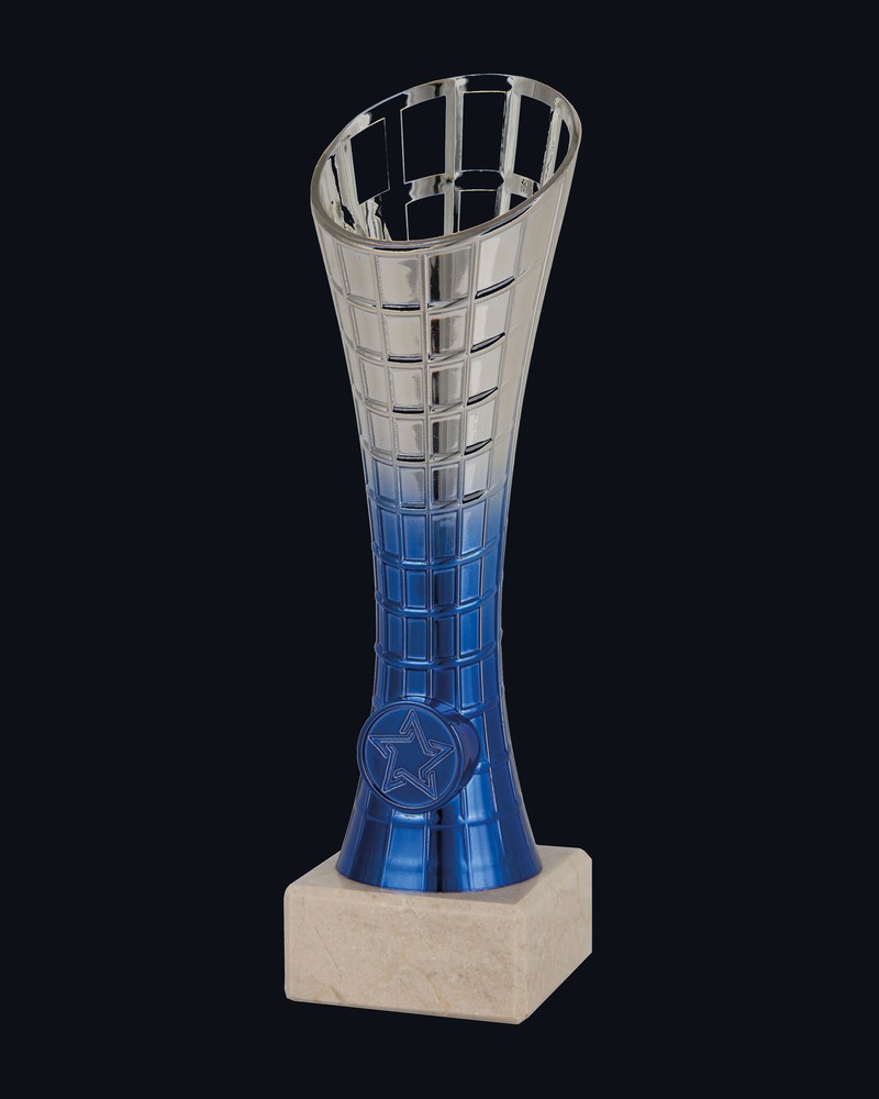 Trofeo Columna Azul Degradado