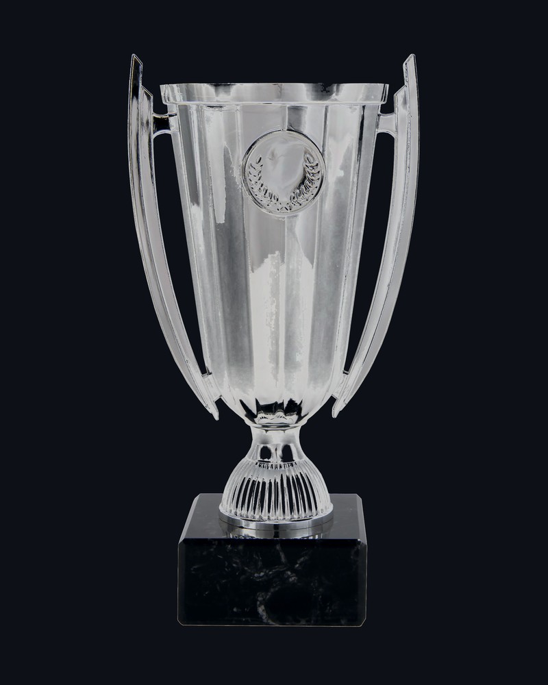 Copa Portadiscos Plateada con Asas