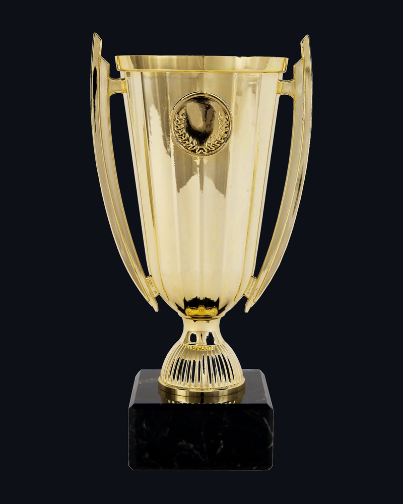 Copa Portadiscos Dorada con Asas