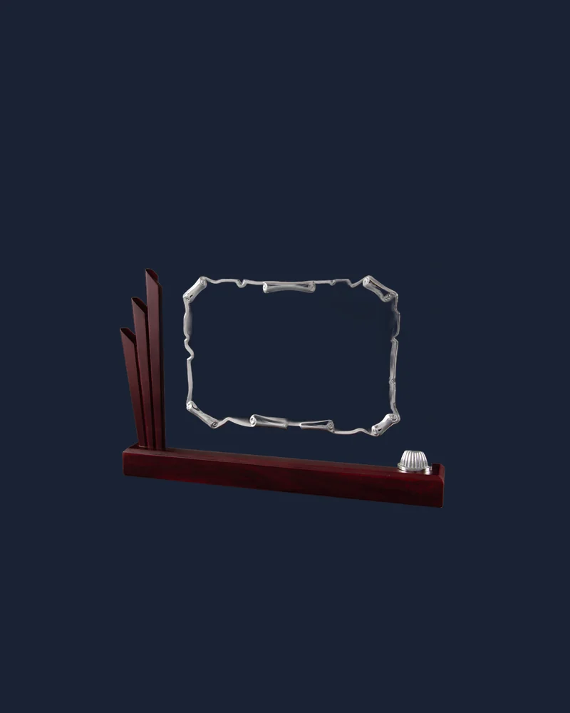 Placa Cristal y Caoba con Pergamino